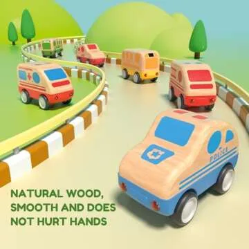 Wanborns 3pcs Wooden Toy Cars Set for Toddlers