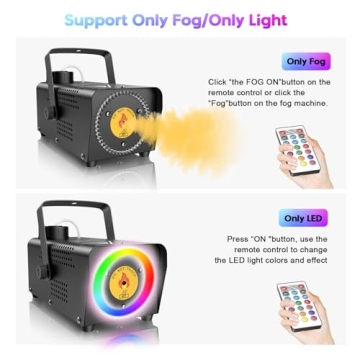 Fansteck 500W Fog Machine with LED Lights & Remote