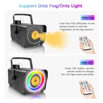 Fansteck 500W Fog Machine with LED Lights & Remote