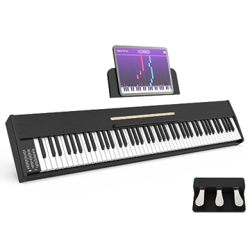 Bfgxuoo 88 Key Digital Piano Keyboard with Weighted Hammer Action