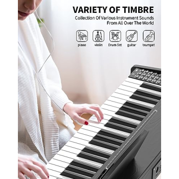 Bfgxuoo 88 Key Digital Piano Keyboard with Weighted Hammer Action