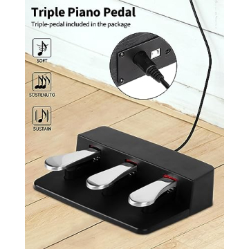 Bfgxuoo 88 Key Digital Piano Keyboard with Weighted Hammer Action