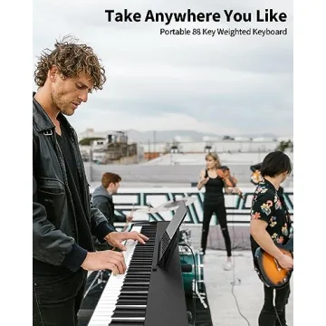 Bfgxuoo 88 Key Digital Piano Keyboard with Weighted Hammer Action