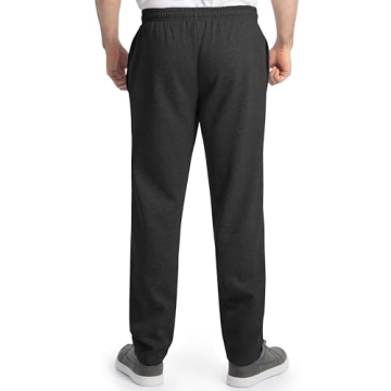Fruit of The Loom Men's Eversoft Fleece Open Bottom Sweatpants with Pockets, Relaxed Fit, Moisture W...