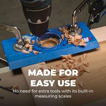 Kreg KHI-Hinge Concealed Hinge Jig - Drill Perfect Holes for Cabinet Hinges & Hardware Installation - Cabinet Door Hinge Tool - Cabinet Hardware Jig