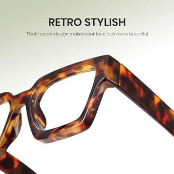 Cyxus Stylish Blue Light Blocking Glasses Women Anti Blue Light, UV400 Protection,for Office, Gaming, Daily Screen Use Tortoiseshell 8143-1