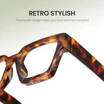 Cyxus Stylish Blue Light Blocking Glasses Women Anti Blue Light, UV400 Protection,for Office, Gaming, Daily Screen Use Tortoiseshell 8143-1