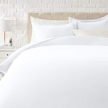 Amazon Basics Lightweight Duvet Cover Set, King Size, White