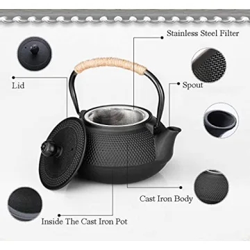HwaGui Japanese Cast Iron Teapot with Infuser for Perfect Tea