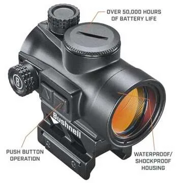 Bushnell TRS-26 1x26 Red Dot Scope, Reflex Red Dot Sight with 3 MOA and 50,000 Hours of Battery Life