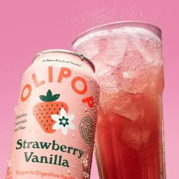 OLIPOP Strawberry Vanilla Prebiotic Soda Pack of 12