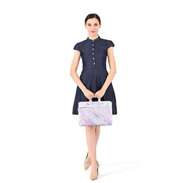 MOSISO Laptop Shoulder Bag Compatible with MacBook Pro 16 inch 2023-2019 M3 A2991 M2 A2780 M1 A2485 A2141/Pro 15 A1398, 15-15.6 inch Notebook, Canvas Cross Grain Marble Carrying Briefcase Sleeve