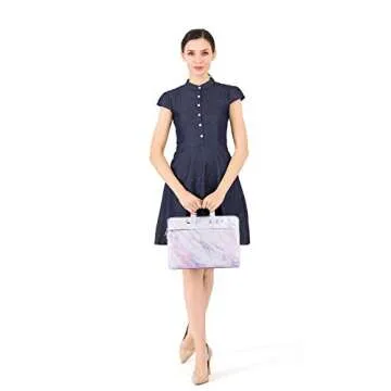 MOSISO Laptop Shoulder Bag Compatible with MacBook Pro 16 inch 2023-2019 M3 A2991 M2 A2780 M1 A2485 A2141/Pro 15 A1398, 15-15.6 inch Notebook, Canvas Cross Grain Marble Carrying Briefcase Sleeve