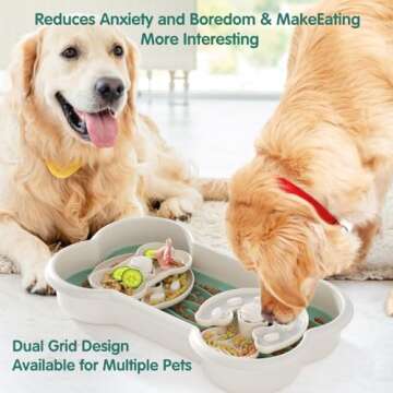 Slow Feeder Dog Bowls, Anti-Choking & Non Slip Interactive Dog Slow Feeding Bowls for Dry/Wet/Raw Food, Bloat Stop Dog Slow Feeder Bowl, Maze Puzzle Feeder, Slow Eating Dog Bowl for Large Breed Dogs