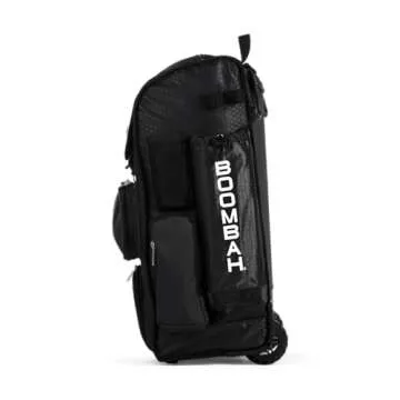 Boombah Rolling Superpack Baseball/Softball Gear Bag - 23-1/2" x 13-1/2" x 9-1/2" - Black - Telescopic Handle - Holds 4 Bats - Wheeled Version