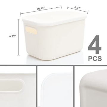 Citylife 4 Pack Stackable Storage Bins with Lids