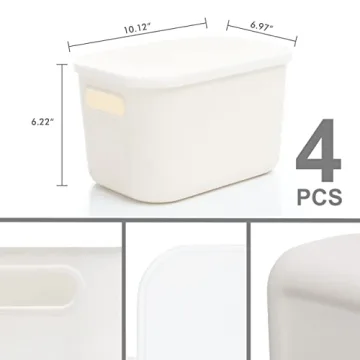 Citylife 4 Pack Stackable Storage Bins with Lids