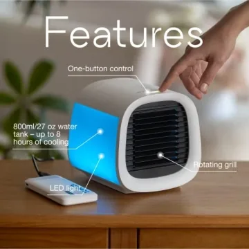 Evapolar Portable AC Unit- Small Personal Air Conditioners - Mini Evaporative Air Cooler for Desk and Camping - Swamp Cooler - Evachill, Blue