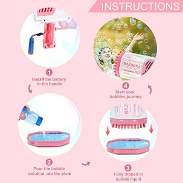 Bubble Gun 69 Holes Fun for Kids Outdoor Party Gift