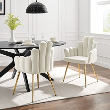 Elegant Modway Viceroy Dining Chairs, Gold White