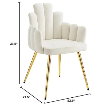 Elegant Modway Viceroy Dining Chairs, Gold White