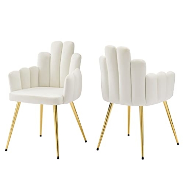 Elegant Modway Viceroy Dining Chairs, Gold White