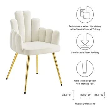 Elegant Modway Viceroy Dining Chairs, Gold White