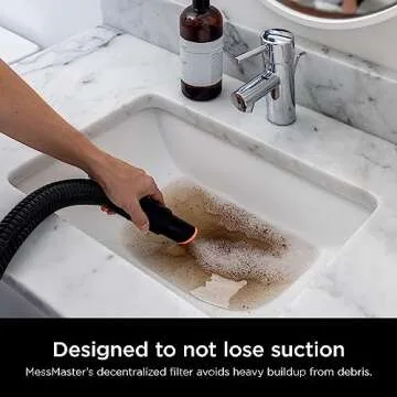 Shark VS101 MessMaster Portable Wet Dry Vacuum, 1 Gallon Capacity, Corded, Perfect for Pets & Cars, AnyBag Tech, Self-Cleaning, Ultra-Powerful Suction for Tough Wet & Dry Messes, Blue