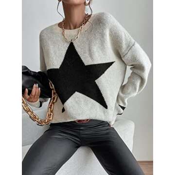 Stylish SOLY HUX Women's Star Print Sweater for Casual Wear