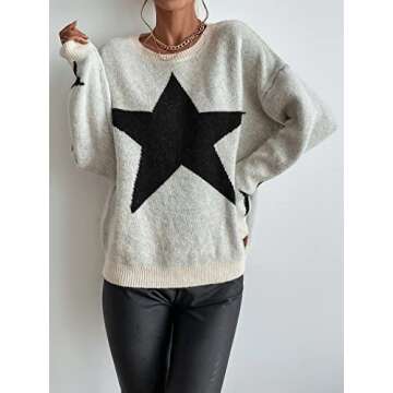 Stylish SOLY HUX Women's Star Print Sweater for Casual Wear