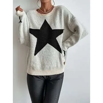 Stylish SOLY HUX Women's Star Print Sweater for Casual Wear