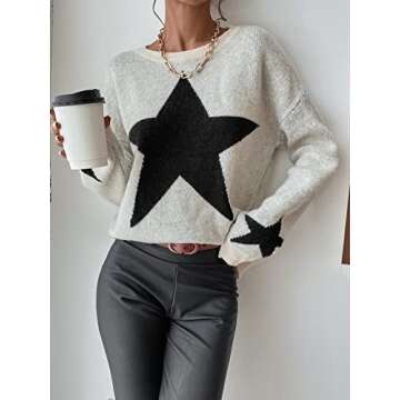 Stylish SOLY HUX Women's Star Print Sweater for Casual Wear