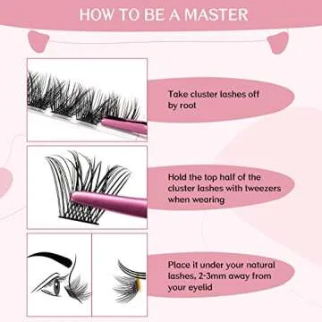 Cluster Lashes, 72 Pcs Individual Lashes, Lash Clusters DIY Eyelash Extension, Natural Lashes Super Thin Band Reusable Soft & Comfortable (Natural-C-8-16 mix)