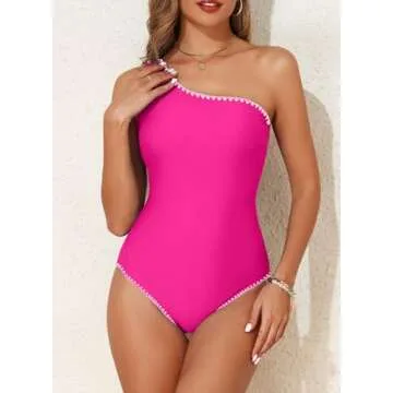 Herseas Women's Trendy Asymmetric Cutout Swimsuit