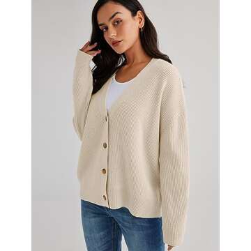 LILLUSORY Cardigan Sweaters for Women 2024 Fall Fashion Oversized Lightweight Sweater Knit Work Jackets Outfits Clothes