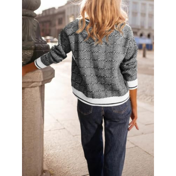 Saodimallsu Women’s Chic V Neck Pullover Sweater