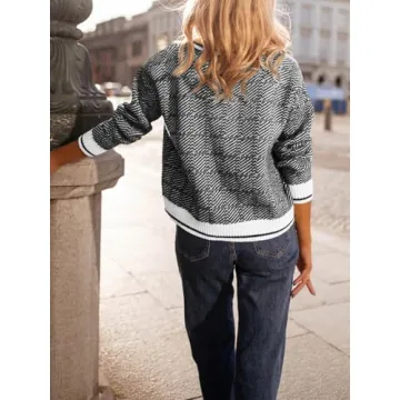 Saodimallsu Women’s Chic V Neck Pullover Sweater