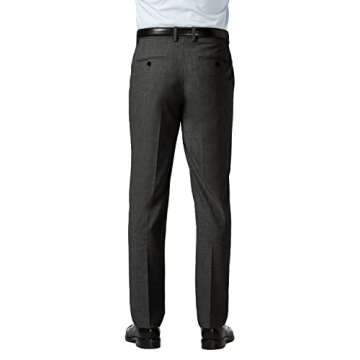 J.M. Haggar Men's Stretch Superflex Waist Slim Fit Flat Front Dress Pant - Charcoal Heather