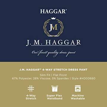 Slim Fit Charcoal Dress Pants for Modern Men - J.M. Haggar