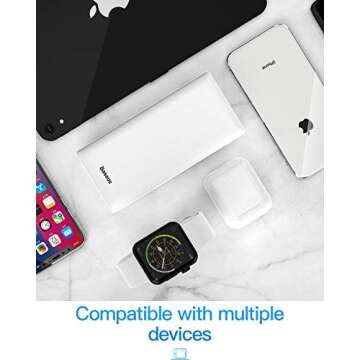 Baseus Power Bank 30000mah, USB C Fast Charging 3A Portable Charger, 3 Output Ports Battery Pack