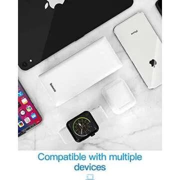 Baseus Power Bank 30000mah, USB C Fast Charging 3A Portable Charger, 3 Output Ports Battery Pack