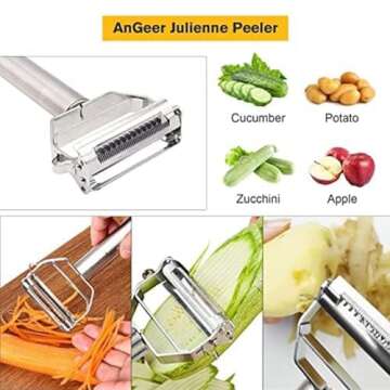 AnGeer Potato Peeler,Peelers for Kitchen,Vegetable Peeler,Stainless Steel Peeler and Y Peeler,Julienne Peeler, Carrot Peeler, Potato Peelers,Vegetable Peelers for Kitchen