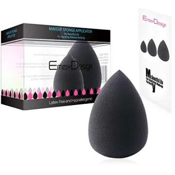 EmaxDesign 3 Pieces Makeup Blender Sponge Set, Foundation Blending Blush Concealer Eye Face Powder Cream Cosmetics Beauty Make up Sponges