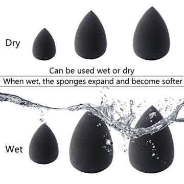 EmaxDesign 3 Pieces Makeup Blender Sponge Set, Foundation Blending Blush Concealer Eye Face Powder Cream Cosmetics Beauty Make up Sponges