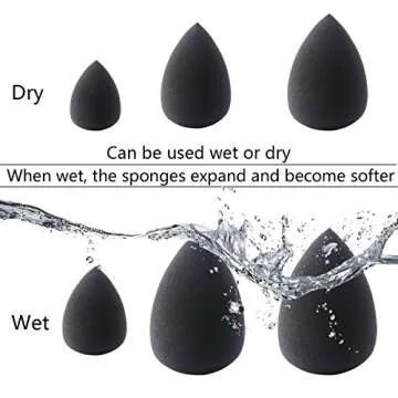EmaxDesign 3 Pieces Makeup Blender Sponge Set, Foundation Blending Blush Concealer Eye Face Powder Cream Cosmetics Beauty Make up Sponges