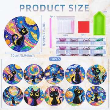 EWJRNSF Diamond Art Coasters Kit - Creative Fun for All Ages