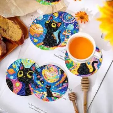 EWJRNSF Diamond Art Coasters Kit - Creative Fun for All Ages