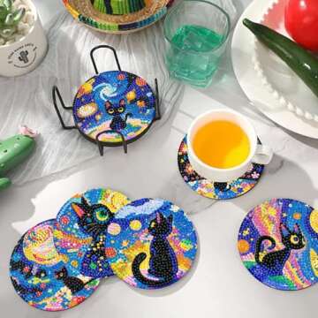 EWJRNSF Diamond Art Coasters Kit - Creative Fun for All Ages