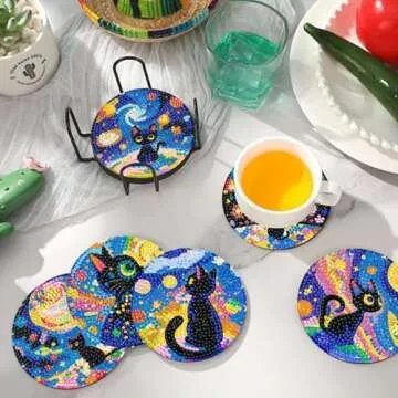 EWJRNSF Diamond Art Coasters Kit - Creative Fun for All Ages