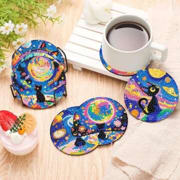 EWJRNSF Diamond Art Coasters Kit - Creative Fun for All Ages